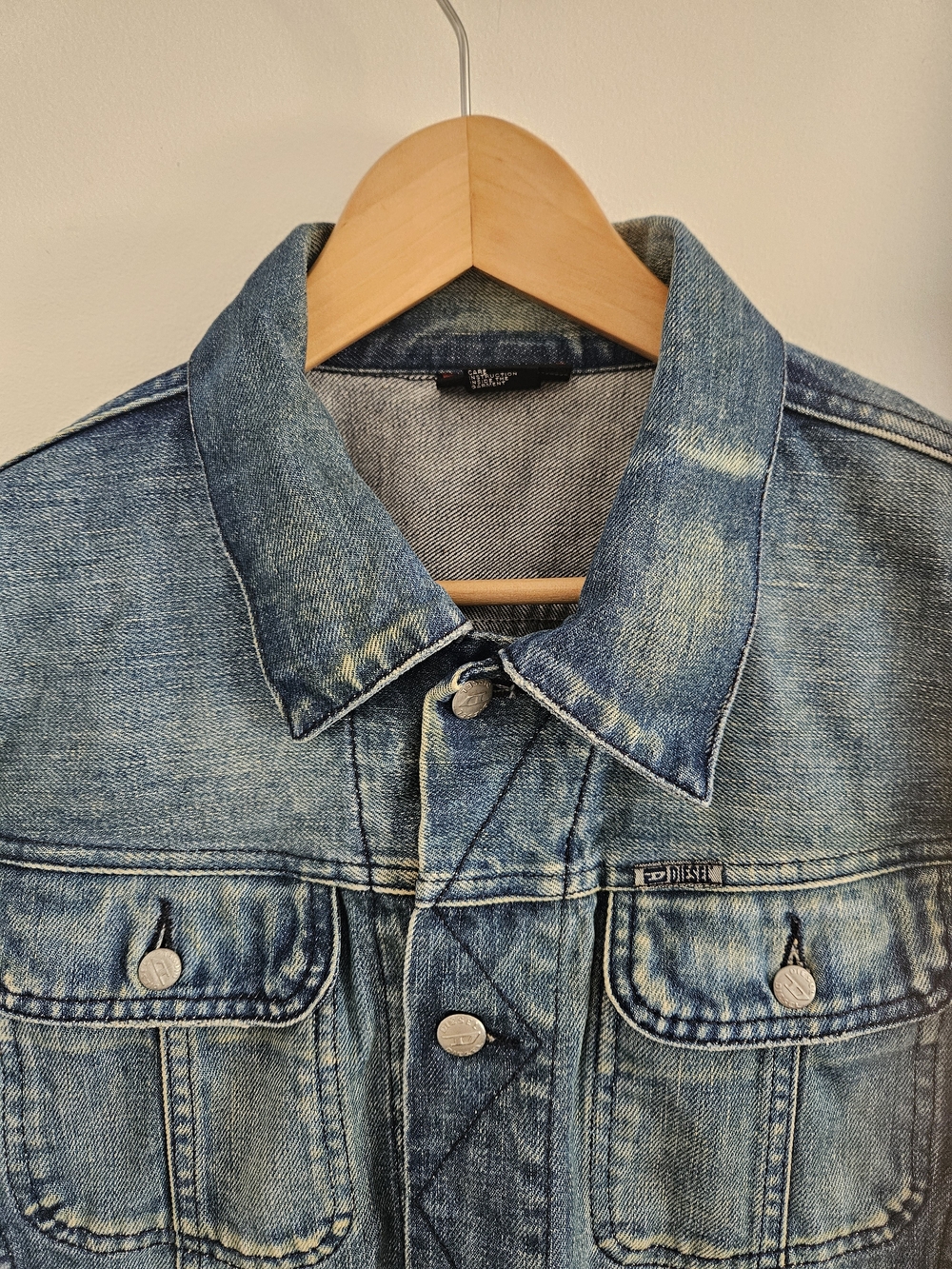 Vintage Diesel Denim Jacket Mens Large Distressed Design Made In Italy Y2K - Picture 5 of 8